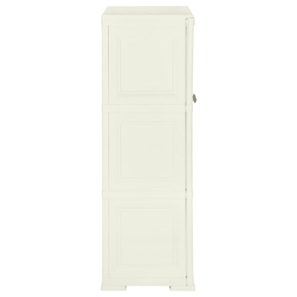 vidaXL Plastic Cabinet 79x43x125 cm Wood Design Vanilla Ice