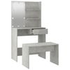vidaXL Dressing Table Set with LED Concrete Grey Engineered Wood