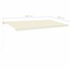 vidaXL Manual Retractable Awning with Posts 6x3 m Cream