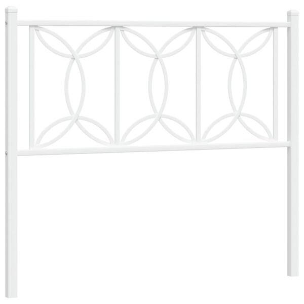 vidaXL Metal Replace Headboard White 107 cm