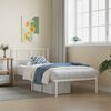 vidaXL Metal Bed Frame without Mattress with Headboard White 90x200cm
