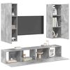 vidaXL 4 Piece TV Cabinet Set Concrete Grey Engineered Wood