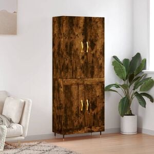 vidaXL Highboard Smoked Oak 69.5x34x180 cm Engineered Wood