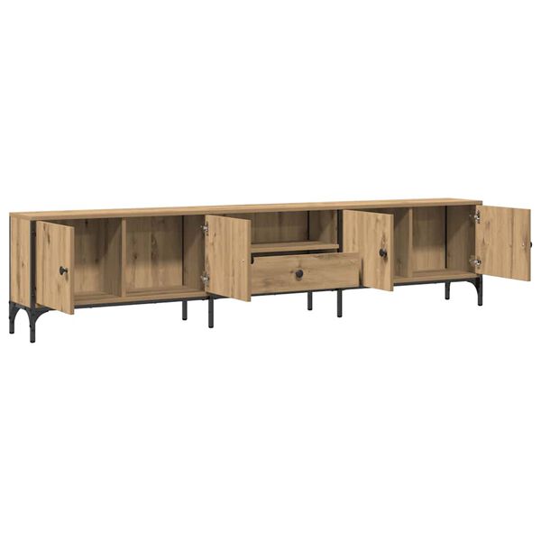 vidaXL TV Cabinet with Drawer Artisan Oak 200x25x44 cm Engineered Wood
