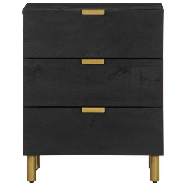 vidaXL Bedside Cabinet Black 50x33x62 cm Engineered Wood