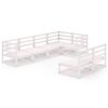 vidaXL 7 Piece Garden Lounge Set White Solid Wood Pine