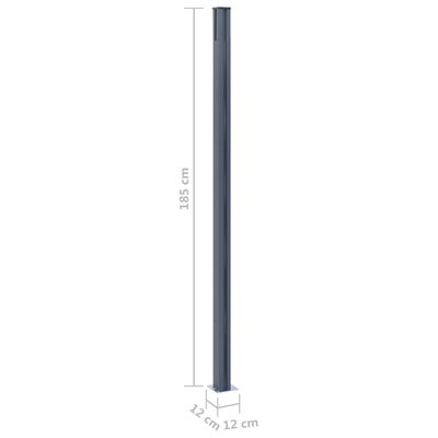 vidaXL Fence Posts 2 pcs Dark Grey 185 cm Aluminium