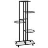 vidaXL 5-Floor Flower Stand with Wheels 44x23x100 cm Black Iron
