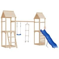 vidaXL Swing Seat with Rope Ladder and Climbing Stones Blue PE
