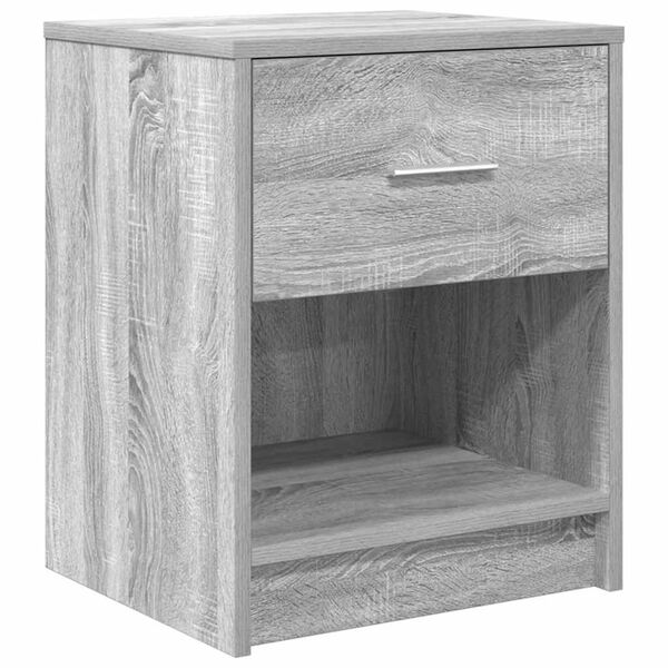 vidaXL Bedside Cabinet with Drawer Grey Sonoma 40x34x50 cm