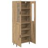 vidaXL Highboard 2 pcs Artisan Oak Engineered Wood and Glass