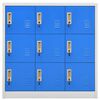 vidaXL Locker Cabinet Light Grey and Blue 90x45x92.5 cm Steel