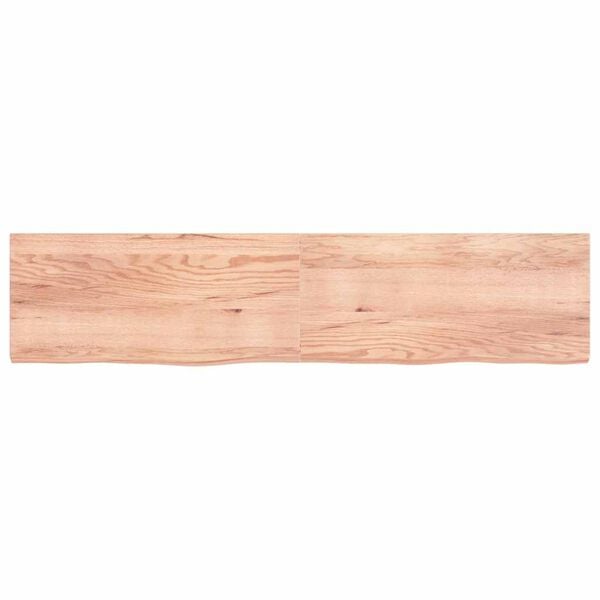 vidaXL Table Top Light Brown 220x50x(2-6) cm Treated Solid Wood Oak