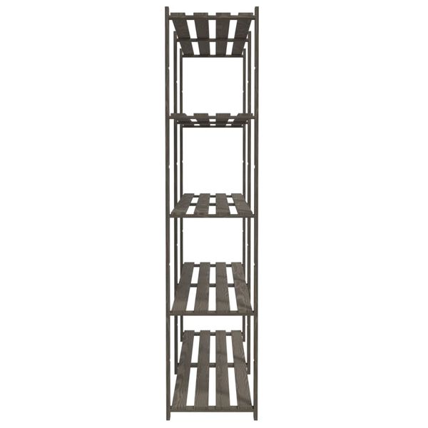 vidaXL 5-Tier Storage Rack Grey 170x38x170 cm Solid Wood Pine