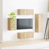 vidaXL TV Cabinet Set Wall-mounted 4 pcs Sonoma Oak Engineered Wood