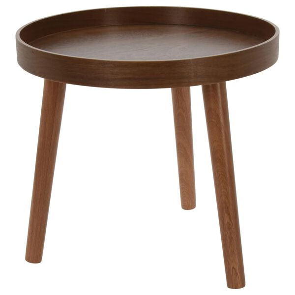 Home&Styling 2 Piece Side Table Set Round Dark Walnut