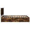 vidaXL Bed Frame with Drawer Smoked Oak 120 x 200 cm Engineer Wood