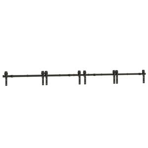 vidaXL Sliding Door Hardware Kit 366 cm Steel Black
