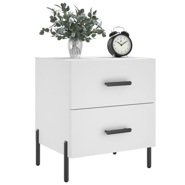 vidaXL Bedside Cabinets 2 pcs White 40x35x47.5 cm Engineered Wood