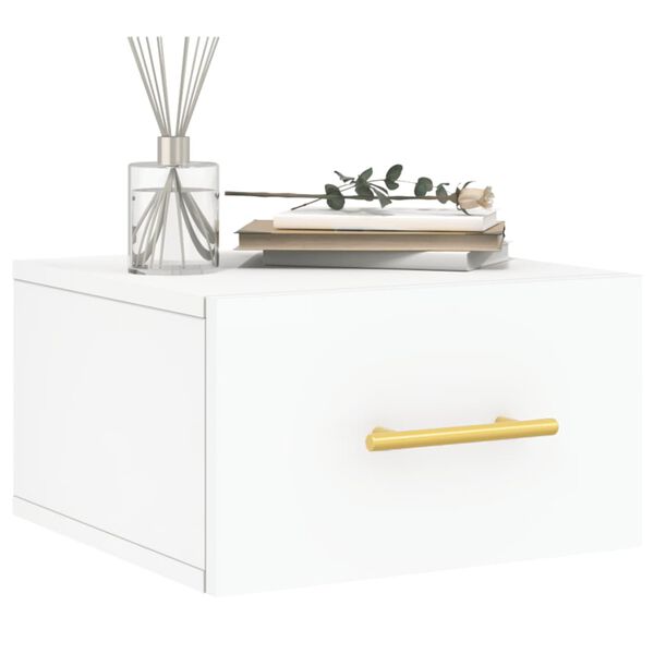 vidaXL Wall-mounted Bedside Cabinet White 35x35x20 cm