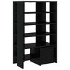 vidaXL Shoe Cabinet with Shelf 2 pcs Black Oak Engineered Wood