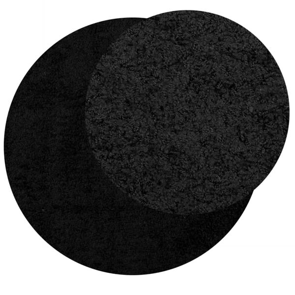 vidaXL Shaggy Rug PAMPLONA High Pile Modern Black &Oslash; 160 cm