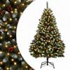 vidaXL Artificial Hinged Christmas Tree 180 cm 300 LEDs Warm White PVC