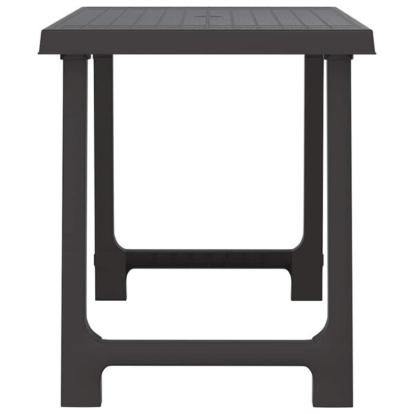vidaXL Camping Table Anthracite 79x56x64 cm PP Wooden Look