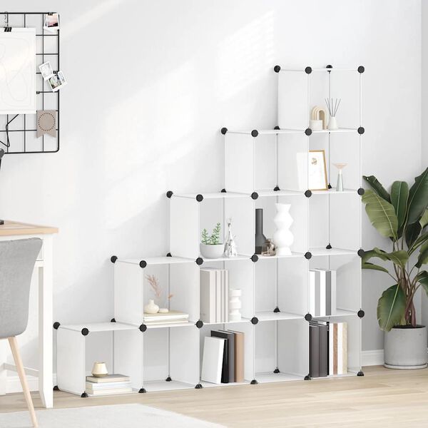 vidaXL Storage Cube Organiser with 15 Cubes Transparent PP