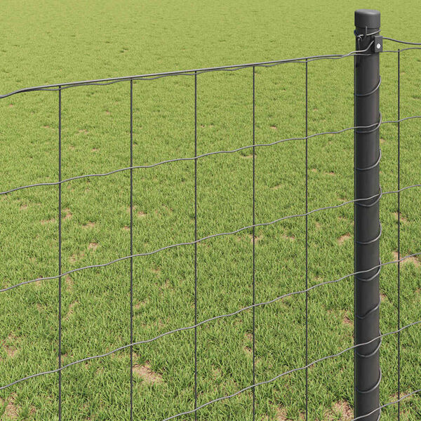 vidaXL Euro Fence Grey 0.6 x 25 m PVC-coated iron