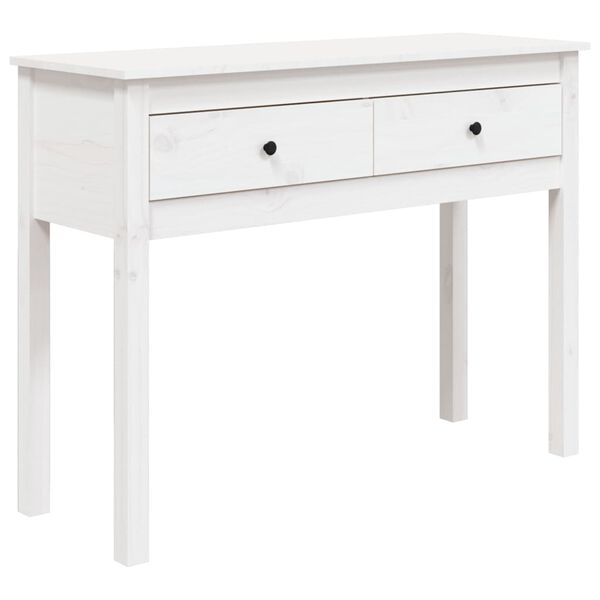 vidaXL Console Table White 100x35x75 cm Solid Wood Pine