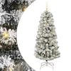 vidaXL Artificial Hinged Christmas Tree Green and White 150 cm