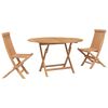 vidaXL Garden Bistro Set 3 pcs Natural Solid Teak Wood