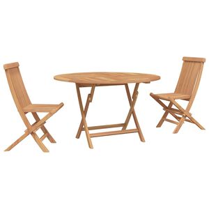 vidaXL Garden Bistro Set 3 pcs Natural Solid Teak Wood