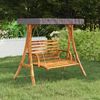 vidaXL Swing Frame with Anthracite Roof Bent Wood with Teak Finish