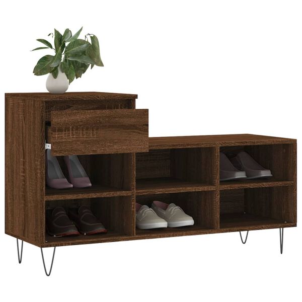 vidaXL Shoe Cabinet Brown Oak 102x36x60 cm Engineered Wood