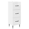 vidaXL Drawer Cabinet High Gloss White 33 x 34.5 x 89.5 cm