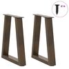 vidaXL Coffee Table Legs V-Shape 2 pcs Natural Steel 38x(42-43.3) cm Steel