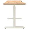vidaXL Desk with Storage White and Natural 120 x 60 cm Solid Oak Wood