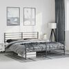 vidaXL Metal Bed Frame without Mattress with Footboard Black 183x213cm