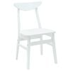 vidaXL Dining Chairs 2 pcs White 42 x 47.5 x 81 cm Solid Rubber Wood