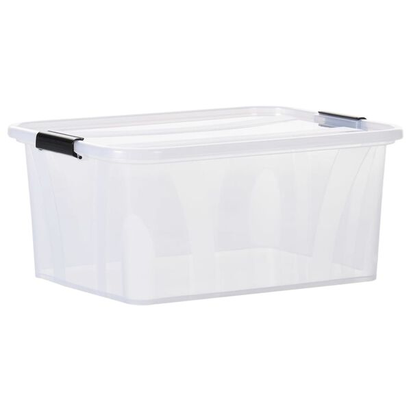 vidaXL Storage Boxes with Lids 2 pcs Transparent 32 L