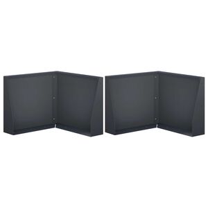 vidaXL Retaining Wall 2 pcs 50 x 50 x 30 cm Steel Anthracite
