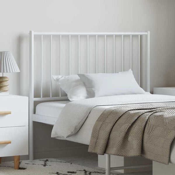 vidaXL Metal Headboard White 100 cm