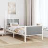 vidaXL Bed Frame with Headboard Light Grey 80 x 200 cm Fabric