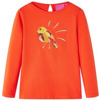 Kids' T-shirt with Long Sleeves Dark Orange 92