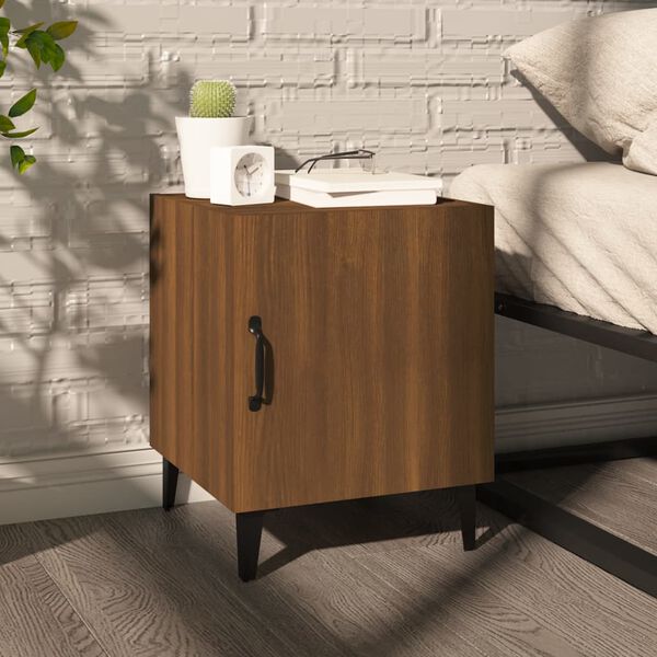vidaXL Bedside Cabinet Brown Oak Engineered Wood