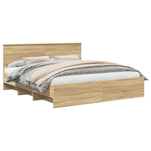 vidaXL Bed Frame Sonoma Oak 180 x 200 cm Engineered Wood
