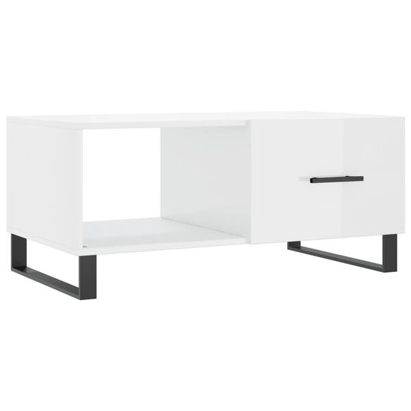 vidaXL Coffee Table High Gloss White 90x50x40 cm Engineered Wood