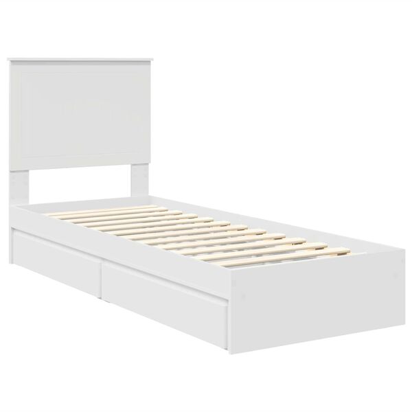 vidaXL Storage Bed with Headboard White 75 x 190 cm Engineered Wood